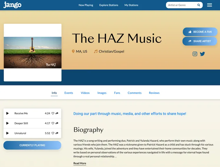 The HAZ Music on Jango Internet Radio